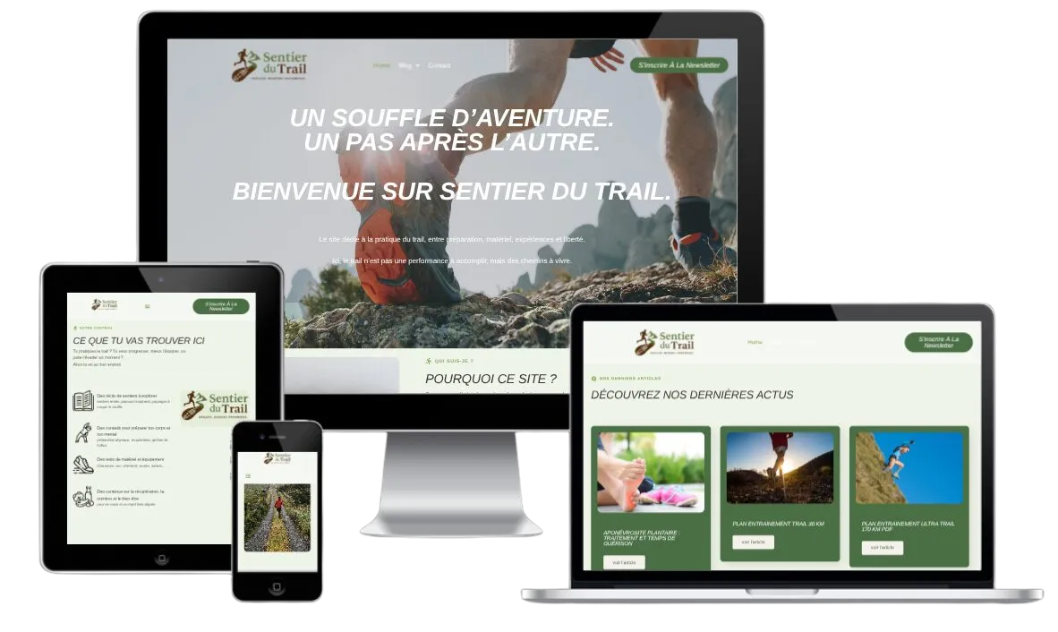 Page d’accueil du blog Sentier du Trail