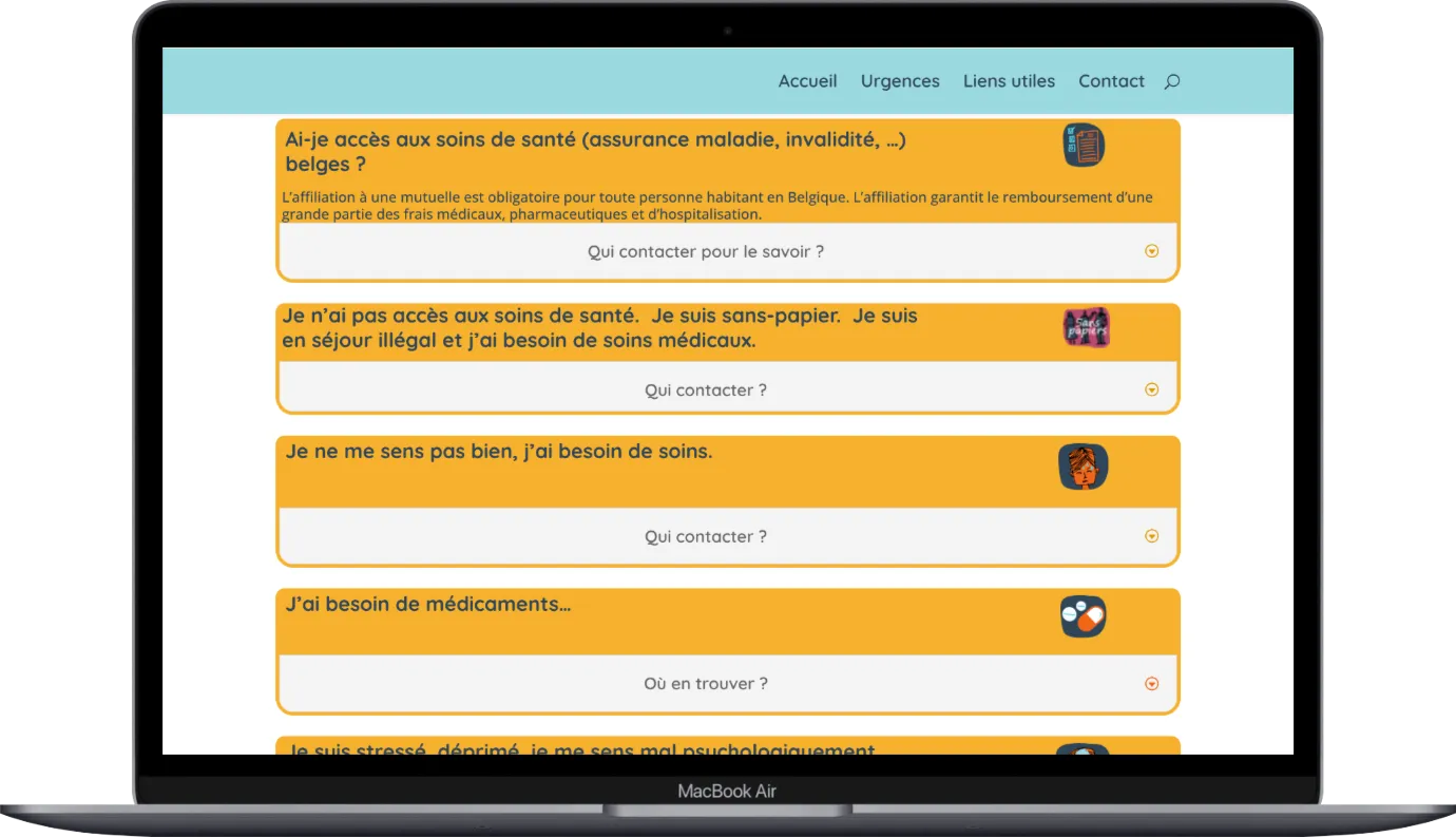 Une page du Guide du Migrant en Province de Namur