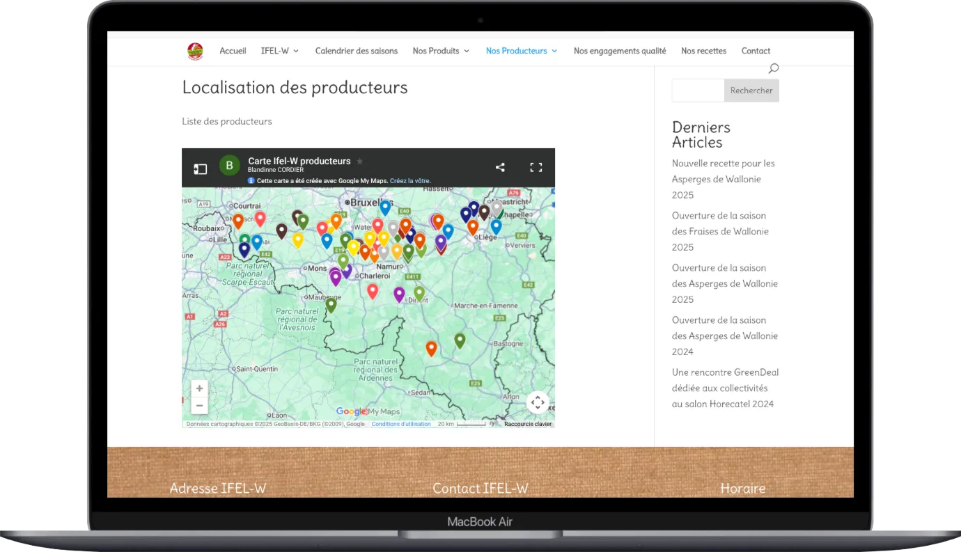 Une page du site de l’IFEL-W