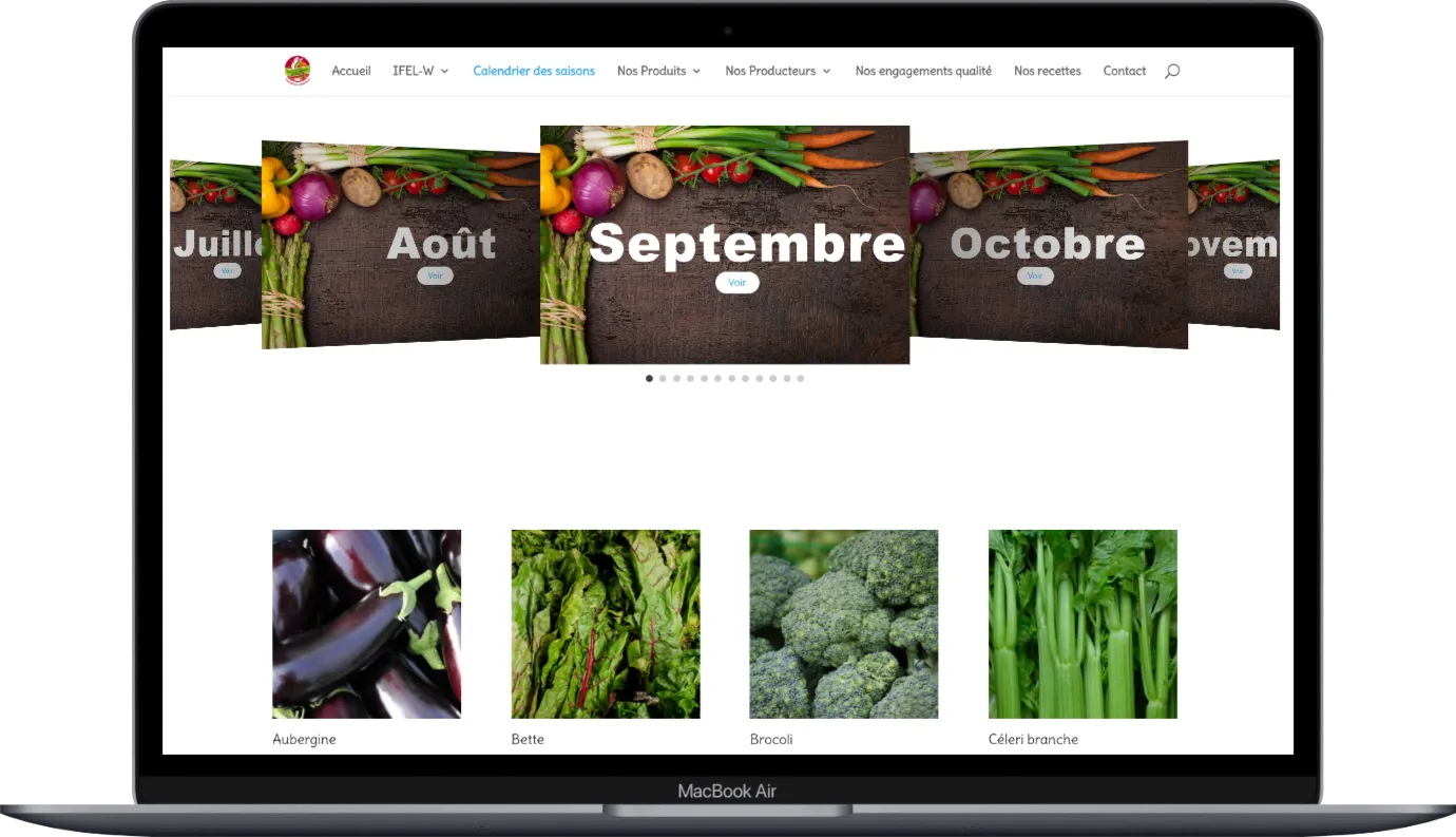 Les pages du site de l’IFEL-W sur ordinateur portable