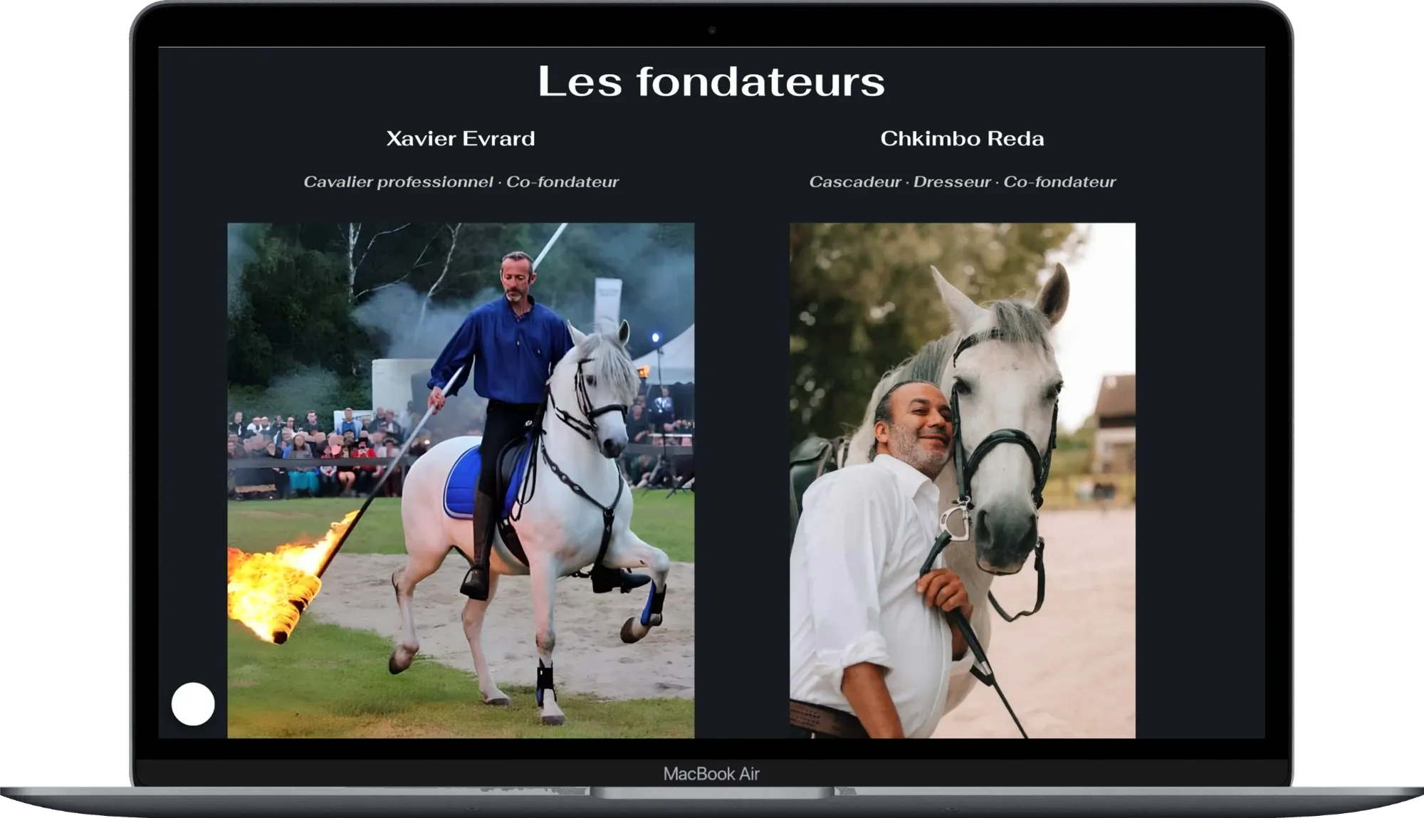 La présentation des fondateurs sur le site Reda XS