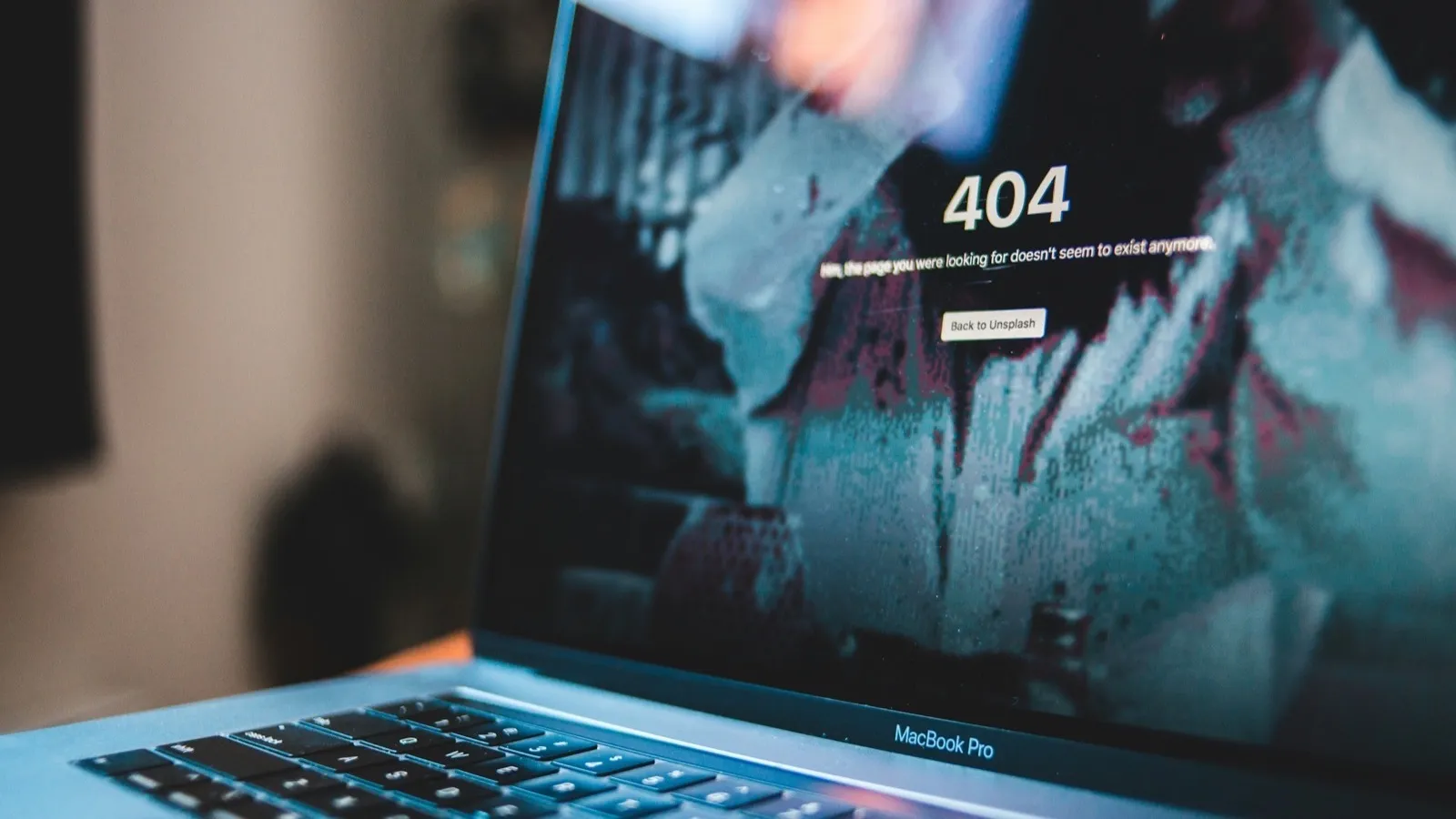 Écran d’ordinateur portable affichant une page d’erreur 404